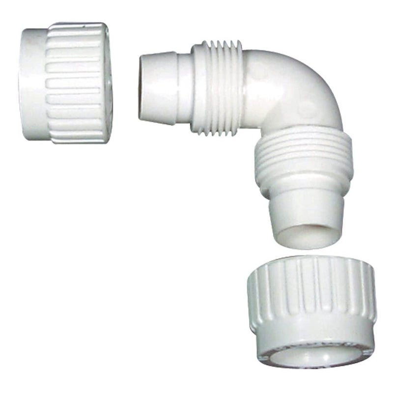 Flair-It 16800 Plastic Elbow, 0.5" Size, White